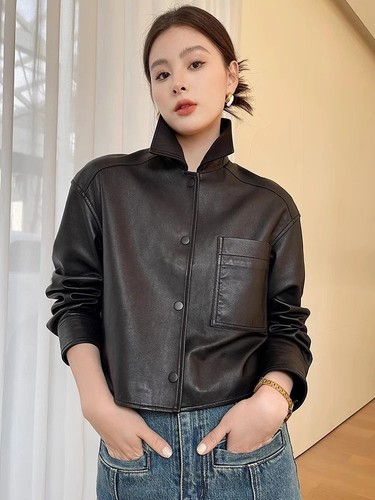 Giacca camicia donna pelle