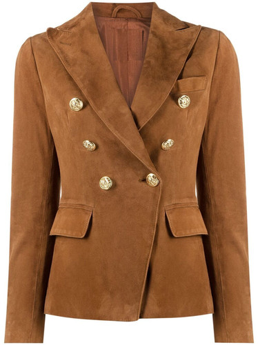 Blazer donna pelle marrone